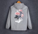 Veste fluorescente pour hommes avec des roses - Grise 2