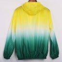 Veste légère pour femme avec capuche pour le printemps et l'automne Dégradé de couleur Fermeture éclair Deux poches zippées Poignets 11