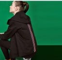 Veste noire en coton pour femmes avec capuche et fermeture à boutons-pression 8
