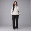 Veste oversize pour femmes avec col montant et double boutonnage, épaulettes et ceintures aux manches, veste courte pour la ville 3