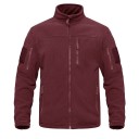 Veste polaire tactique d’extérieur pour homme avec plusieurs poches zippées, veste de sport à col haut, coupe-vent, vêtements de randonnée 8