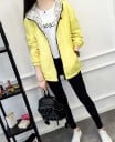 Veste pour femme réversible avec capuche pour le printemps et l'automne Côté uni et imprimé de bande dessinée Fermeture éclair Polyester 14
