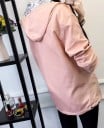 Veste pour femme réversible avec capuche pour le printemps et l'automne Côté uni et imprimé de bande dessinée Fermeture éclair Polyester 32