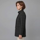 Veste pour femmes avec col montant Fermeture asymétrique à bouton Coupe plus ample et plus longue Poches à rabat Polyester Pour le bureau 10