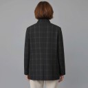 Veste pour femmes avec col montant Fermeture asymétrique à bouton Coupe plus ample et plus longue Poches à rabat Polyester Pour le bureau 12