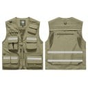 Veste pour homme avec bandes réfléchissantes et poches zippées en polyester pour le travail, la pêche, la randonnée et les activités 6