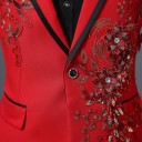 Veste pour homme avec des fleurs 3D argentées J2670 12