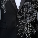 Veste pour homme avec des fleurs 3D argentées J2670 17