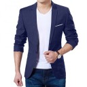 Veste pour homme en polyester Veste unie élégante pour homme avec poches et poche poitrine Veste formelle stylée avec bouton dans différentes couleurs 5