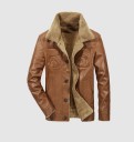 Veste pour homme en simili cuir avec fourrure J2044 2