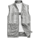 Veste pour homme semi-transparente avec poches zippées en polyester noire pour le sport, les activités de loisirs et le port quotidien par temps chaud 2