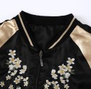 Veste stylée pour femmes avec des fleurs - Noir et or 8