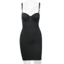 Vestido adelgazante para mujer con copas push-up, elástico sin costuras, moldeador por encima de la rodilla, para una silueta estilizada, ajustado. 6