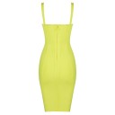 Vestido bodycon de bandagem para mulheres com alças e decote estruturado 8
