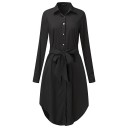 Vestido camisero con lazo 5