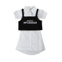 Vestido camisero y top niña L1502 7
