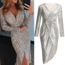 Vestido cruzado con lentejuelas 3