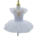 Vestido de ballet com saia tutu, aplicação de renda no corpete e mangas de borboleta, vestido elástico de nylon para ballet clássico e atuações 4
