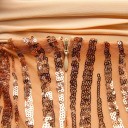 Vestido de festa feminino até ao joelho Corpete pêssego com decote assimétrico Saia justa com lantejoulas Costas nuas Tecido elástico 6