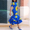 Vestido de flores con falda con volantes 1