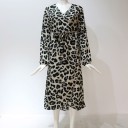 Vestido de leopardo para senhora com mangas longas 2