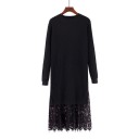 Vestido de malha com renda 5