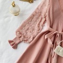 Vestido de malha com saia ampla 1