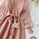 Vestido de malha com saia ampla 2