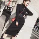 Vestido de malha de outono com gola alta 6