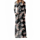 Vestido de manga larga con estampado floral 1