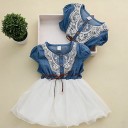Vestido de menina com saia de tule N98 1