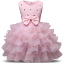 Vestido de menina de luxo - Rosa 1