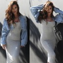 Vestido de mujer color liso - largo 6