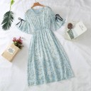 Vestido de mujer con estampado de lirios 4