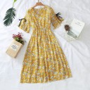 Vestido de mujer con estampado de lirios 6