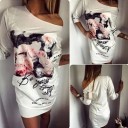 Vestido de mujer de un solo hombro 2