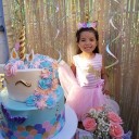 Vestido de niña con unicornio - Rosa 8