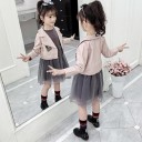 Vestido de niña y chaqueta de cuero 4