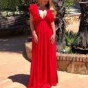 Vestido de noche largo con volantes 3