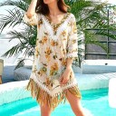 Vestido de praia feminino com flores 2
