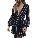 Vestido de rayas azul oscuro para mujer 5