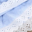 Vestido de rayas con encaje para niña - Azul y blanco 6