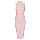 Vestido de vendaje con cuello alto 10