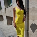 Vestido de vendaje hasta la rodilla 10
