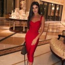 Vestido de vendaje hasta la rodilla 7