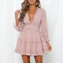 Vestido de volantes rosa 3