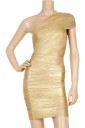 Vestido dorado de un solo hombro 1