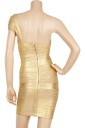 Vestido dorado de un solo hombro 2
