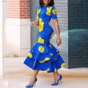 Vestido florido com saia de volantes 4