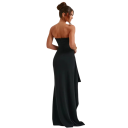 Vestido formal largo negro sin tirantes Elegante vestido de noche con abertura Vestido ajustado de lujo para un baile o celebración 2